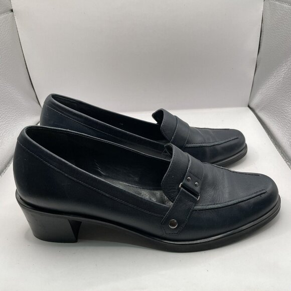 Soft Walks Leather Upper Dark Blue Tecopa Size 9M Y2K old money preppy Heel E9 - Picture 1 of 9